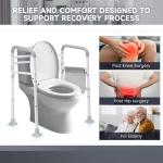 Adjustable Toilet Safety Rails with Foldable Support