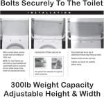 Adjustable Toilet Safety Rails with Padded Handles