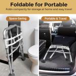 Adjustable Toilet Safety Rails with Foldable Handles