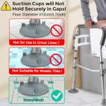 Adjustable Toilet Safety Rails with Foldable Handles
