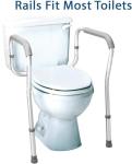 Adjustable Toilet Safety Rails with Padded Handles