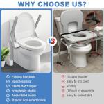 Toilet Safety Rails with Foldable Handles for Seniors