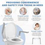 Toilet Safety Rails with Foldable Handles for Seniors
