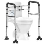 Adjustable Toilet Safety Rails with Soft Handles