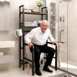 Adjustable Toilet Safety Rail with Storage