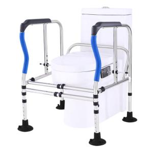 Toilet Safety Rails with Adjustable Height and Handles