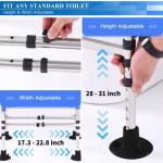 Toilet Safety Rails with Adjustable Height and Handles