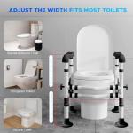 Adjustable Toilet Safety Rails with Handrails