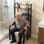 Adjustable Toilet Safety Rail with Storage