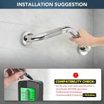 Angled Shower Grab Bar for Seniors in Polished Nickel