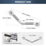 Angled Shower Grab Bar for Seniors in Polished Nickel