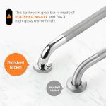Angled Shower Grab Bar for Seniors in Polished Nickel