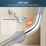 Angled Shower Grab Bar for Seniors in Polished Nickel