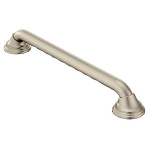Moen Home Care Bathroom Safety 16 Inch Designer Stainless Steel Handicap Grab Bar for Bathtub and Shower, Concealed Screws, Brushed Nickel, LR8716D3BN