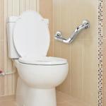 Angled Shower Grab Bar for Seniors in Polished Nickel