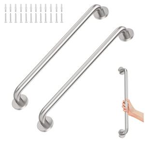 2 Pack 24 inch Shower Grab Bars 1.25 inch ADA Safety Grab Bars for Bathroom 500 lbs Support 304 Stainless Steel Assist Bath Handle Brushed Nickel
