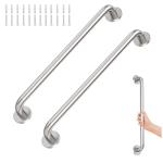 2 Pack 24 inch Shower Grab Bars 1.25 inch ADA Safety Grab Bars for Bathroom 500 lbs Support 304 Stainless Steel Assist Bath Handle Brushed Nickel