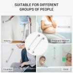 16 Inch Grab Bars for Wall Brush Nickel, Safety Shower Grab Bars for Seniors Elderly Handicapped, Handicap Grab Bars for Shower with Concealed Screws, Tesuchan