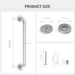 16 Inch Grab Bars for Wall Brush Nickel, Safety Shower Grab Bars for Seniors Elderly Handicapped, Handicap Grab Bars for Shower with Concealed Screws, Tesuchan