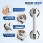 Hshbxd Grab Bars for Bathtubs and Showers, 2 Pack Shower Handles for Elderly with Strong Suction, 12 Inch Bathroom Shower Safety Bars for Seniors and Disabled for Wall