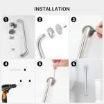 16 Inch Grab Bars for Wall Brush Nickel, Safety Shower Grab Bars for Seniors Elderly Handicapped, Handicap Grab Bars for Shower with Concealed Screws, Tesuchan
