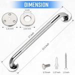 2 PCS Shower Grab Bars for Seniors, 16 Inch Anti Slip Shower Handle, Stainless Steel Bathroom Balance Bar, Safety Hand Rail Support, Assist Bath Handrails for Handicap, Elderly, Pregnant