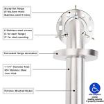 Stainless Steel Bathroom Safety Shower Grab Bar, Anti Slip Bathtubs Grab Bars,Toilet Assist Saft Handle Handrail ADA Compliant 500lbs for Handicap Elderly Senior (Brushed, 12 Inches)