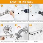 2 Pack 24 inch Shower Grab Bars 1.25 inch ADA Safety Grab Bars for Bathroom 500 lbs Support 304 Stainless Steel Assist Bath Handle Brushed Nickel