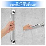 2 PCS Shower Grab Bars for Seniors, 16 Inch Anti Slip Shower Handle, Stainless Steel Bathroom Balance Bar, Safety Hand Rail Support, Assist Bath Handrails for Handicap, Elderly, Pregnant