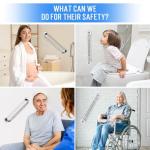 2 PCS Shower Grab Bars for Seniors, 16 Inch Anti Slip Shower Handle, Stainless Steel Bathroom Balance Bar, Safety Hand Rail Support, Assist Bath Handrails for Handicap, Elderly, Pregnant