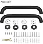 12 Inch Black Stainless Steel Handrail, Safety Grab Bars for Wall, Handicap Grab Bars for Bathroom, Shower, Toilet, RV Handrail, Hand Rails for Indoor Stairs, Stair Railing Indoor & Outdoor (2 Pack)