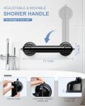 JOTPE 2 Pack Grab Bars for Bathtubs and Showers, No Drilling & Removable Shower Grab Bar Easy to Install, Heavy Duty Suction Grab Bars for Shower, Safety Shower Handle for Seniors Elderly (11 inch)