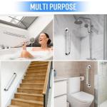 2 PCS Shower Grab Bars for Seniors, 16 Inch Anti Slip Shower Handle, Stainless Steel Bathroom Balance Bar, Safety Hand Rail Support, Assist Bath Handrails for Handicap, Elderly, Pregnant