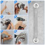 2 PCS Shower Grab Bars for Seniors, 16 Inch Anti Slip Shower Handle, Stainless Steel Bathroom Balance Bar, Safety Hand Rail Support, Assist Bath Handrails for Handicap, Elderly, Pregnant