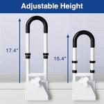 Songsoso Adjustable Bathtub Safety Rail: Shower Grab Bar Handle for Seniors, Elderly, Disabled, Fits 3.1 to 6.7 Inch Tub Walls, Bathroom Safety Bars with Non-Slip Grip, Supports 300 lbs