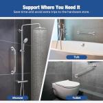 Grab Bars for Shower 2 Pack 18-Inch, Stainless Steel Anti-Slip Safety Shower Handle for Elderly Bathroom Wall Support Handicap Handicap Grab Bars for Seniors, Brushed Nickel