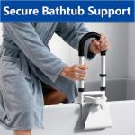 Songsoso Adjustable Bathtub Safety Rail: Shower Grab Bar Handle for Seniors, Elderly, Disabled, Fits 3.1 to 6.7 Inch Tub Walls, Bathroom Safety Bars with Non-Slip Grip, Supports 300 lbs