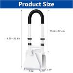 Songsoso Adjustable Bathtub Safety Rail: Shower Grab Bar Handle for Seniors, Elderly, Disabled, Fits 3.1 to 6.7 Inch Tub Walls, Bathroom Safety Bars with Non-Slip Grip, Supports 300 lbs