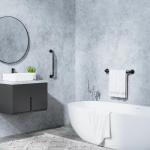 FANHAO 2 Pack Shower Grab Bar, 16 Inch Stainless Steel Bathroom Grab Bar with Anti-Slip Knurled Grip, Shower Handle Bath Handle, Safety Bars for Shower Chair Bench, Senior, Elderly, Handicap