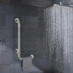 L-Shaped Grab Bars for Shower, 24x12 Inch Stainless Steel Grab Bars for Elderly for Wall Mount, Anti-Slip Knurled Grip Bathroom Safety Rail, Left