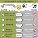 IJDD 12 Inch Shower Grab Bar, Anti Slip Grab Bar for Bathtubs Showers Toilet, Safety Stainless Steel Shower Handles Hand Rail for Senior, Elderly, Handicap, Pregnant, Children