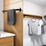 Purife 12 Inch Wall Mount Stairs Hand Rails Indoor - 1FT Metal Pipe Handrail, Outdoor Stairway Steps Safety Railing, Deck Porch Rail, Safety Grab Bar for Stairs (Matte Black)