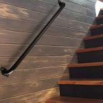 Purife 12 Inch Wall Mount Stairs Hand Rails Indoor - 1FT Metal Pipe Handrail, Outdoor Stairway Steps Safety Railing, Deck Porch Rail, Safety Grab Bar for Stairs (Matte Black)