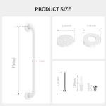 2 Pack 16 Inch Grab Bars for Wall White, Safety Shower Grab Bars for Seniors Elderly Handicapped, Handicap Grab Bars for Shower with Concealed Screws, Tesuchan