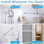 IJDD 12 Inch Shower Grab Bar, Anti Slip Grab Bar for Bathtubs Showers Toilet, Safety Stainless Steel Shower Handles Hand Rail for Senior, Elderly, Handicap, Pregnant, Children