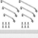 Therwen 6 Pack Grab Bars for Bathtubs and Showers Shower Grab Bars for Seniors Stainless Steel Bathroom Handicap for Elderly for Wall Shower Handle Assist Device (12 Inch,18 Inch,24 Inch,Silver)
