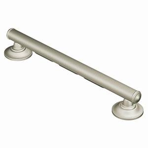 Moen Home Care Bathroom Safety 16 Inch Designer Stainless Steel Handicap Grab Bar for Bathtub and Shower, Elderly Assistance Product with Comfort Grip, Brushed Nickel, R8716D1GBN