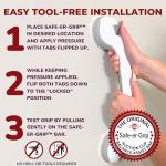 Safe-er-Grip Changing Lifestyles Suction Cup Grab Bars For Bathtubs & Showers; Safety Bathroom Assist Handle, White & Grey, 16 Inches