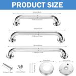 Therwen 6 Pack Grab Bars for Bathtubs and Showers Shower Grab Bars for Seniors Stainless Steel Bathroom Handicap for Elderly for Wall Shower Handle Assist Device (12 Inch,18 Inch,24 Inch,Silver)