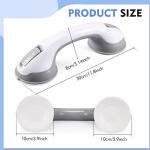 Grab Bars for Bathtubs and Showers, 12 Inch Shower Handle Strong Suction Cup Grab Bar for Shower Chair Stool, Bathroom Safety Bar for Seniors, Elderly, Handicap (2 Pack)